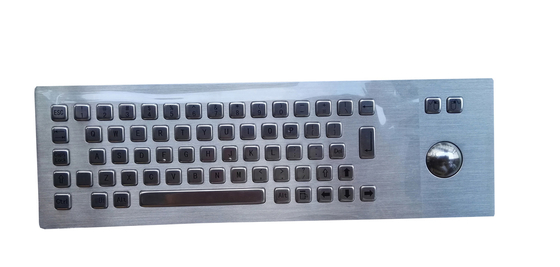 China vandal proof EPC PS2 industrial metal keyboard with 38.optical trackball mouse supplier