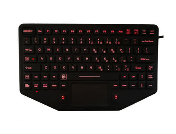 China Red LED emergency military computer keyboard with enclosed touchpad for portable PC supplier