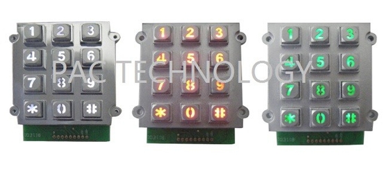China cost down water proof 12 key backlit keypad for kiosk / public phone application supplier